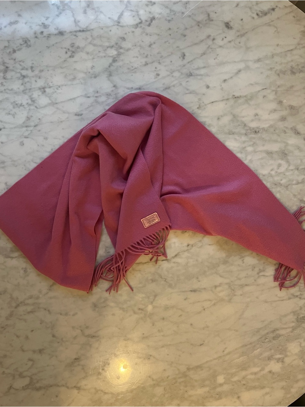 Cool toned pink Coach scarf
